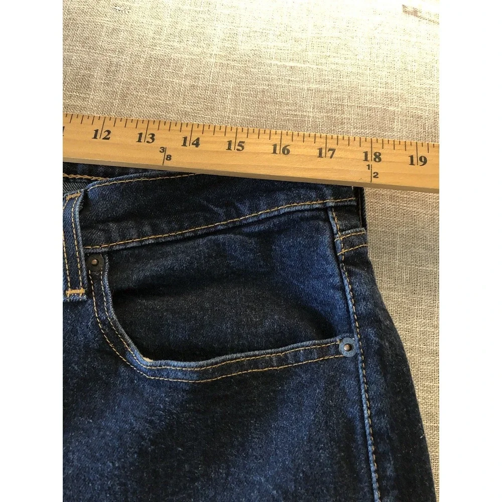 Levis 505 Jeans Men 36x31 Blue Dark Wash Regular Fit Tag 36x32
